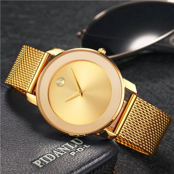 NEW GOLD TONE BUSINESS CASUAL CLASSIC 44MM WATCH