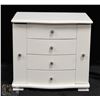 Image 1 : NEW WHITE WOOD JEWELRY BOX WITH FLIP TOP & MIRROR