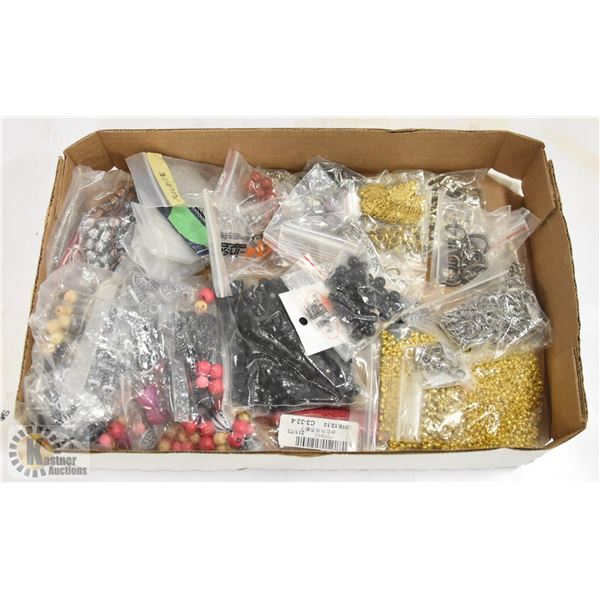 BOX OF JEWELRY SUPPLIES NECKLACES + MORE