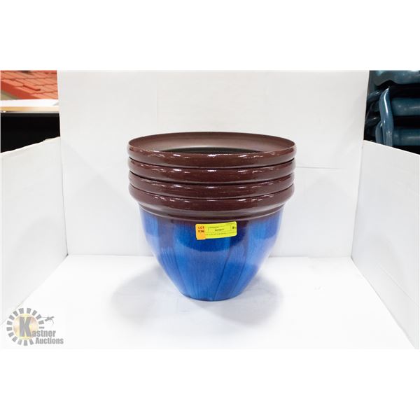 SET OF 4 PLANTER POTS, 2.5 GALLON SIZE