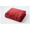 Image 1 : HOME SUITE MINK EMBOSSED REVERSIBLE BLANKET, RED