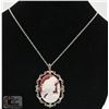 Image 1 : LADIES VINTAGE CAMEO NECKLACE - SET IN .925