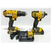 Image 1 : 2 X DEWALT DRILLS W/ BATTERIES & CHARGER