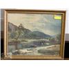 Image 1 : VINTAGE SERENE EUROPEAN SCENE 22" X 18.5"