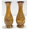 Image 1 : 2 VINTAGE 1970S GROSS GLOCKNER FAUX WOOD VASES