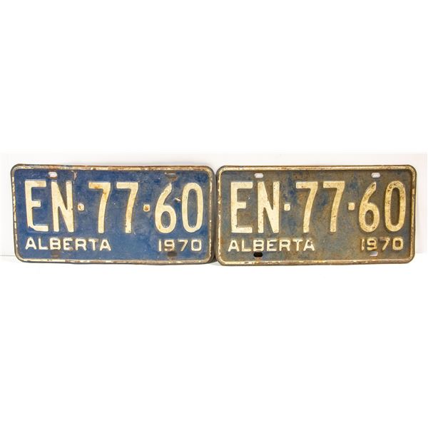 PAIR OF 1970 ALBERTA LICENCE PLATES