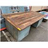 Image 2 : Large Double Pedestal Work Bench with Faux Side Drawers - Wood Plank Top - 108 x 56 x 37 1/2in