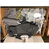 Image 1 : Extra Large Bin of Uniforms - Light Grey & Dark Gray Hospital Scrubs Tops and Pants - Movie Set Clot