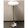 Image 1 : Ikea Tallbyn Light Fixture - Stainless Post and Base with White Glass Light Cover - Approx. 54in tal