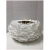 Image 2 : Two Pendant Light Fixtures - One with White Feathers and the other woven bamboo