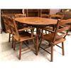 Image 2 : Vintage Maple Dining Room Set with 6 Armchairs - includes Leaf - Table Size is 40in x 40in (leaf is 