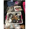 Image 2 : Two Bins of Misc. Estate Items - Including Wilson Tennis Racket plus New Toys/Makeup and Costume Jew