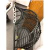 Image 2 : Outdoor Swing - Black Rattan with Rope - has chain attached (no swivel) - approx. 34in x 37in x 48in