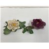 Image 1 : Capodimonte Flowers - one in excellent condition, the other has a broken pedal