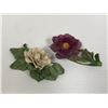 Image 2 : Capodimonte Flowers - one in excellent condition, the other has a broken pedal