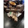 Image 1 : 8 TABLE LEAF SLIDES AND 25 WOODEN SPINDLES
