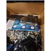 Image 2 : BOX OF VARIOUS ELECTRONICS, IPHONE CHARGE CORDS AND MORE