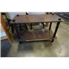 Image 2 : PINE SHELF, WOOD STAND AND FOLDING OUTDOOR ENDTABLE