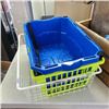 Image 2 : LOT OF WOOD CRTAES AND BINS WITH WIRE CAGE