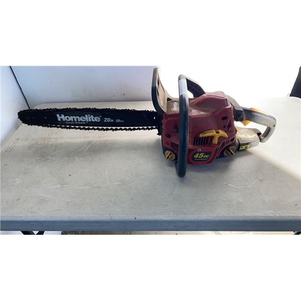 HOMELITE 20IN 45CC GAS CHAINSAW WORKING