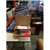 Image 1 : 2 BOXES OF VARIOUS BOARD GAMES AND BOX OF NEW AMAZON OVERSYTOCK GOODS