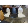Image 1 : 3 BLACK AND WHITE STACKING BENTWOOD CHAIRS