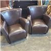 Image 1 : 2 LEATHER ARMCHAIRS ONE SHOWS WEAR