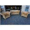 Image 1 : WICKER LOVESEAT AND 2 ARMCHAIRS