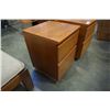 Image 2 : PAIR OF TEAK ROLLING 2 DRAWER ENDTABLES
