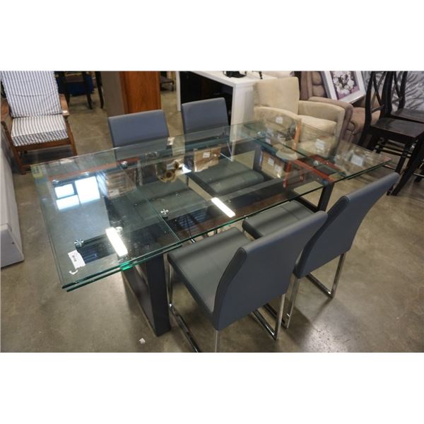 GLASS TOP TABLE AND 4 CHAIRS