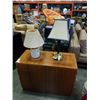 Image 1 : BRASS AND BLACK TABLE LAMP AND JUG TABLE LAMP