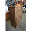 Image 2 : WALNUT 5 DRAWR CHEST OF DRAWERS