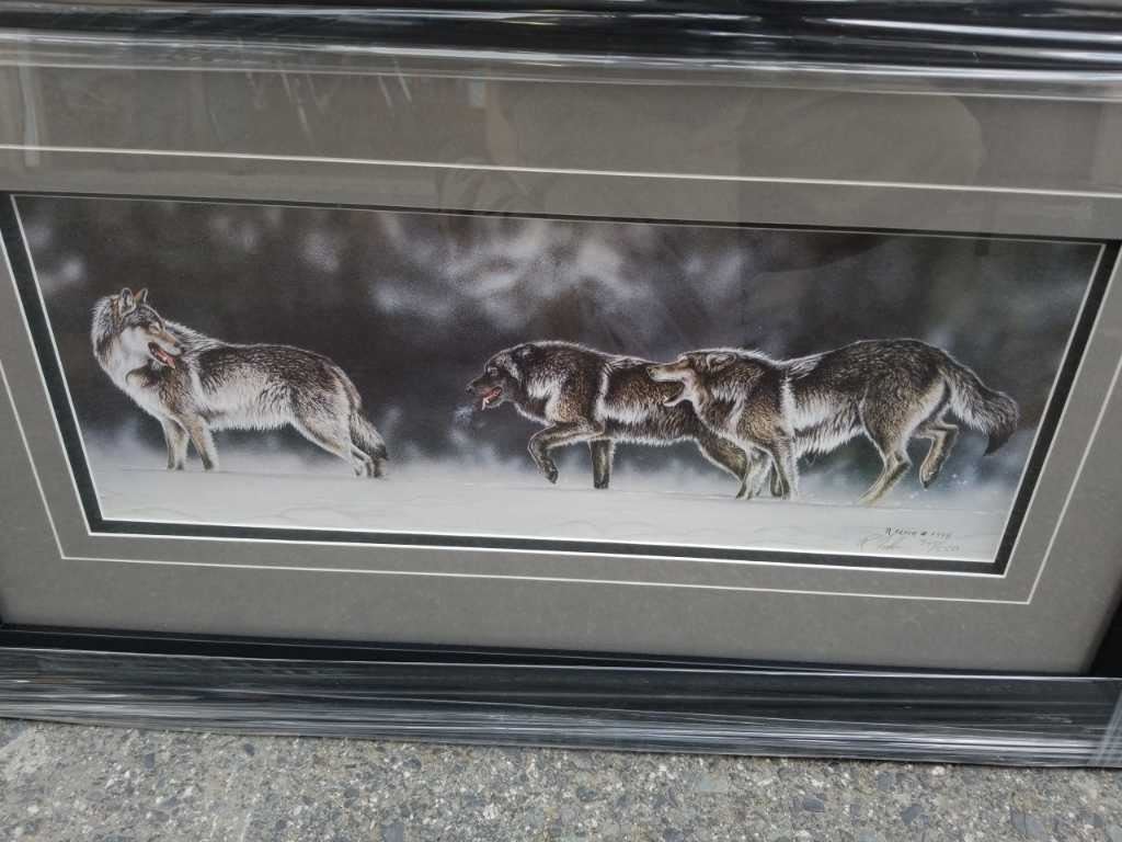 Artist R Fehr Limited edition print on the Move Wolfpack by Randy Fehr signed and ...