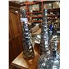 Image 3 : 3 DESIGNER METALLIC VASES AND HAMMERED METAL CENTER DISH