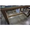 Image 2 : MODERN WOOD AND GLASS TOP TABLE