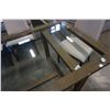 Image 3 : MODERN WOOD AND GLASS TOP TABLE