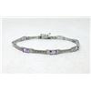 Image 1 : Amethyst & Diamond Tennis Bracelet - 8" long