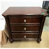 Image 1 : Large 3 Drawer Wood Night Stand / End Table