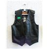 Image 1 : Men's New Black Leather Vest - Size Small