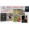 Image 1 : 9 Assorted Novelty Signs - Parking Sign is 46"