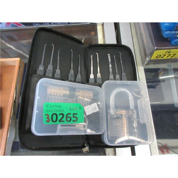 2 New Padlocks & Lock Pick Tool Kit