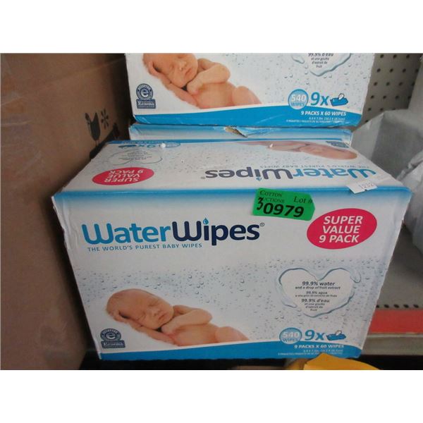 3 Boxes of 540 Water Wipes for Baby