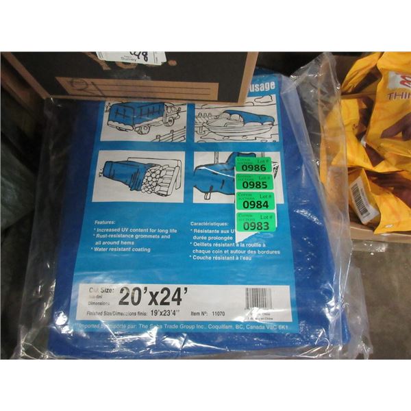 New 20' x 24' Western Rugged Blue Poly Tarp