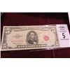Image 1 : Old 1963 Red Seal $5.00 Bill