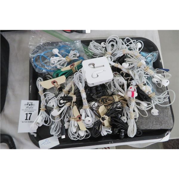 Tray Lot of Earbuds