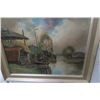 Image 2 : 3-Framed Oil On Board by Lue Long "Fishing Village" 28" x 22" - 3 X $