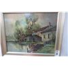 Image 3 : 3-Framed Oil On Board by Lue Long "Fishing Village" 28" x 22" - 3 X $