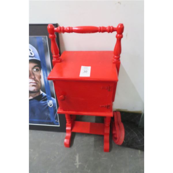 Red Wood Sewing Cabinet