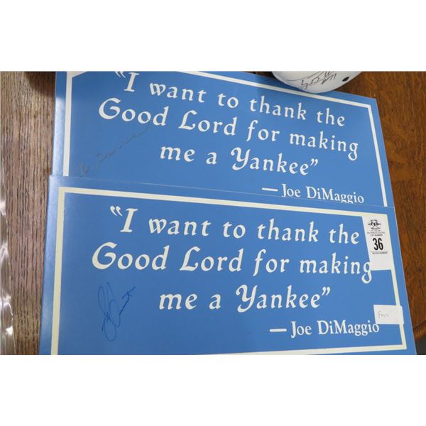 2-Autographed Joe Dimaggio Quote - 2 X $