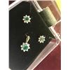 Image 2 : 14K Yellow Gold Emerald & Diamond Earring/Pendant